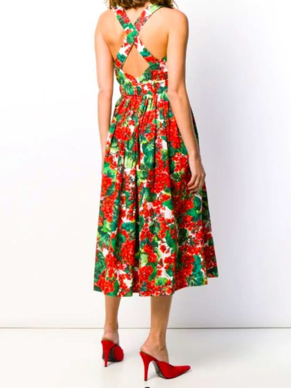 Dolce&Gabbana cotton dress in a vibrant geranium floral print - Size IT 46 - Picture 13 of 14